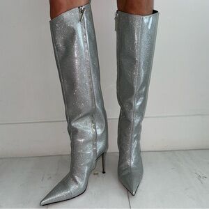 Alexandre Vauthier Alex 105 shiny knee-high boots